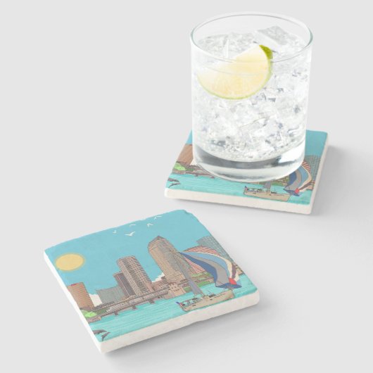 Tampa Skyline Florida USA Stenen Onderzetter (Zijkant)