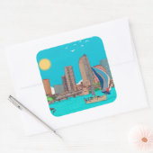 Tampa Skyline Florida USA Vierkante Sticker (Envelop)