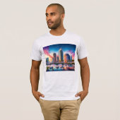 Tampa Skyline Graffiti Art T-shirt (Voorkant volledig)
