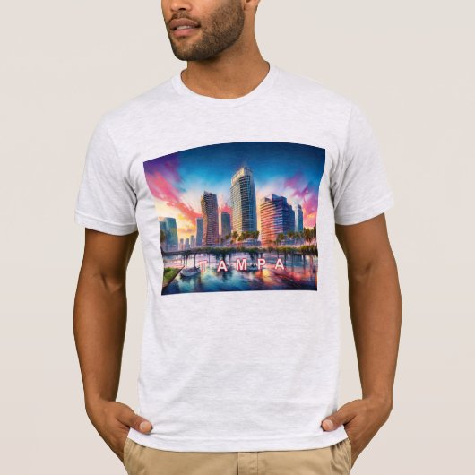 Tampa Skyline Graffiti Art T-shirt (Voorkant)