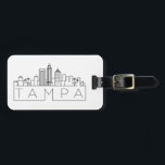 Tampa Stylized City Skyline Bagagelabel<br><div class="desc">Een uniek bagagelabel dat de prachtige stad Tampa in Florida vertegenwoordigt. Dit label bevat een gestileerde illustratie van de unieke skyline van de stad met de naam eronder.</div>