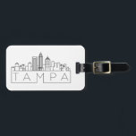 Tampa Stylized City Skyline Bagagelabel<br><div class="desc">Een uniek bagagelabel dat de prachtige stad Tampa in Florida vertegenwoordigt. Dit label bevat een gestileerde illustratie van de unieke skyline van de stad met de naam eronder.</div>