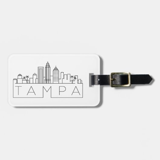 Tampa Stylized City Skyline Bagagelabel (Voorkant horizontaal)