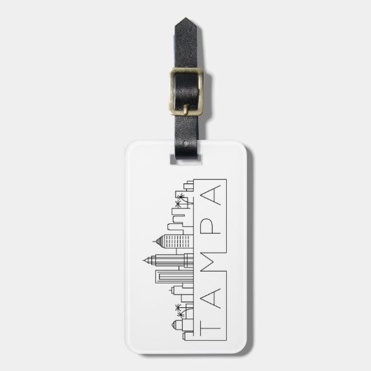Tampa Stylized City Skyline Bagagelabel (Voorkant verticaal)