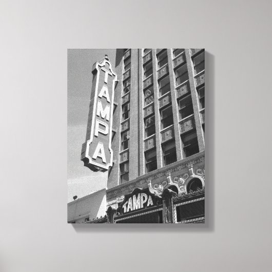 Tampa Theater Zwart-wit Fotodoek Canvas Afdruk (Voorkant)
