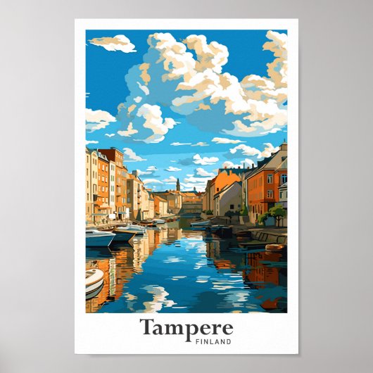 Tampere Finland Reizen  Illustratie Poster (Voorkant)