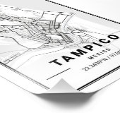 Tampico - Mexico Ligth City Map Foto Afdruk (Hoek)
