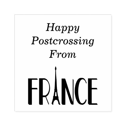 Tampon gelukkig postcrossing uit Frankrijk Rubberstempel (Afrduk)