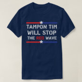 Tampon Tim stopt met Red Wave 2024 Tim Walz US T-shirt (Design voorkant)