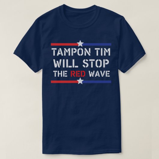 Tampon Tim stopt met Red Wave 2024 Tim Walz US T-shirt (Design voorkant)