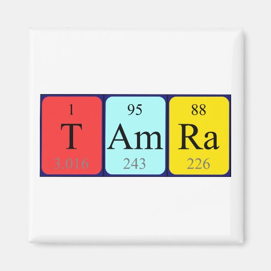 Tamra periodiek table name magnet (Voorkant)