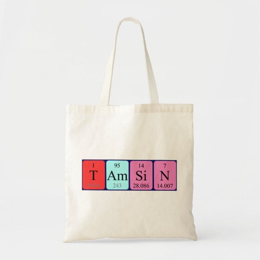 Tamsin periodieke lijstnaam canvas tas (Voorkant)