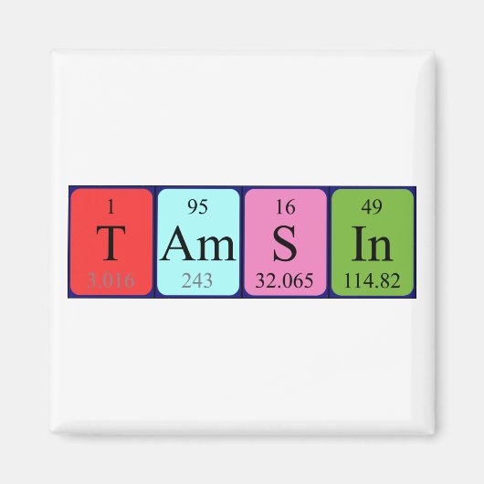 Tamsin periodieke lijstnaam magnet (Voorkant)