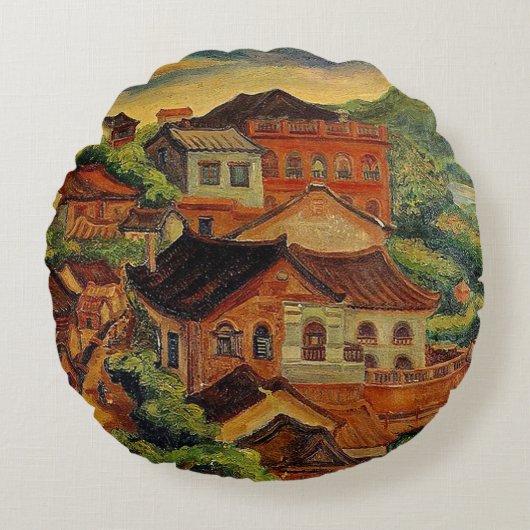 Tamsui en Chen Cheng-Po/Taiwanese  kunst Rond Kussen (Voorkant)