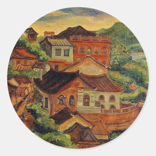 Tamsui en Chen Cheng-Po/Taiwanese kunst Ronde Sticker (Voorkant)