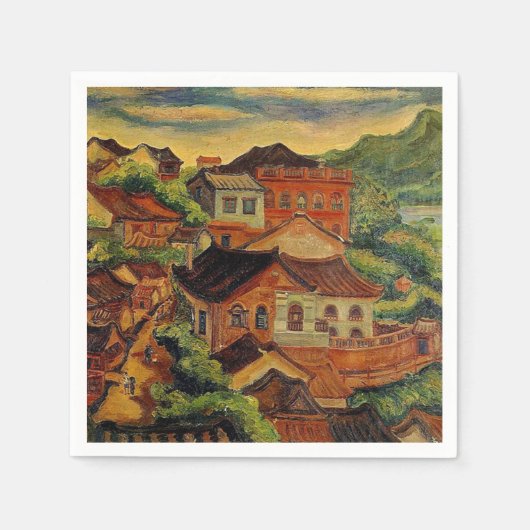 Tamsui en Chen Cheng-Po/Taiwanese kunst Servet (Voorkant)