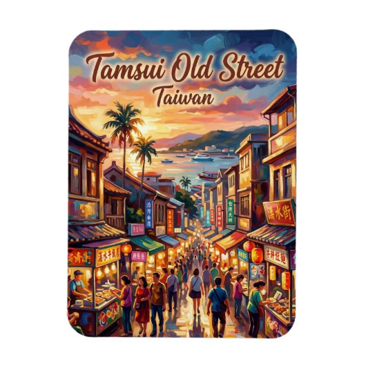 Tamsui Oude Straat Taiwan Magneet (Verticaal)