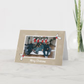 Tan 2 Holly Berries Digitale foto Kerstkunst Kaart (Voorkant)