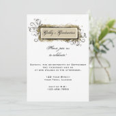 Tan Abstract Floral Gradual Party Invitation Kaart (Staand voorkant)