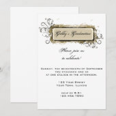Tan Abstract Floral Gradual Party Invitation Kaart (Voorkant / Achterkant)