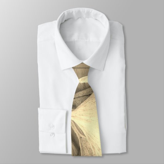 Tan abstracte bladeren stropdas (Gebonden)