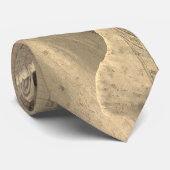 Tan abstracte bladeren stropdas (Opgerold)