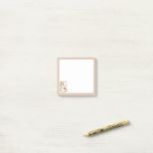 Tan Achtergrond Schattigee Kat met Ice Cream Cone Post-it® Notes (Op bureau)