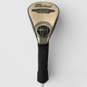 Tan akoestische gitaar instrumentnaam golfheadcover (Voorkant)