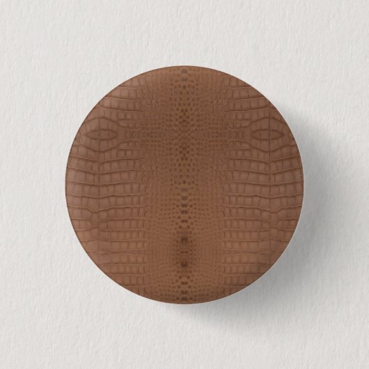 Tan Alligator Afdrukken Ronde Button 3,2 Cm (Voorkant)