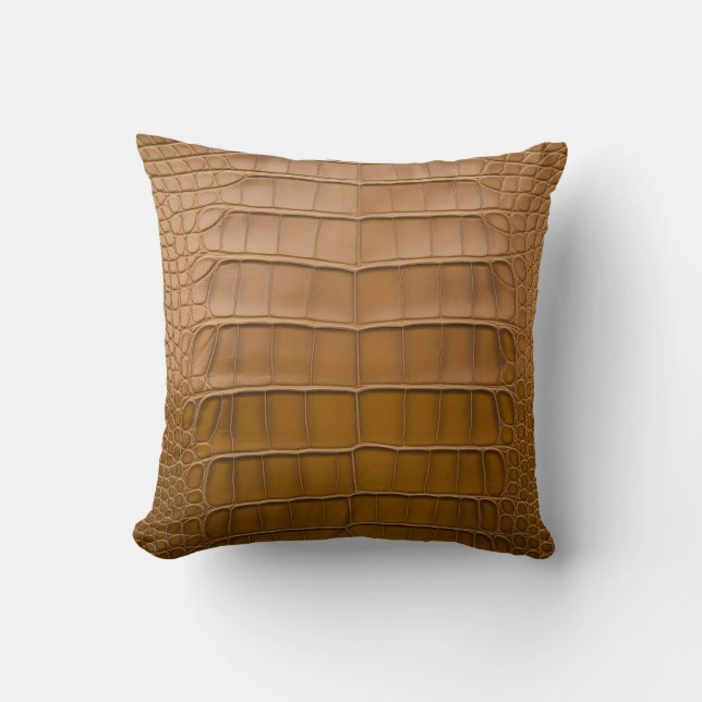 Tan Alligator Patroon Home Decor Kussen (Voorkant)