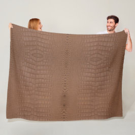 Tan alligator textuur afdrukken fleece deken