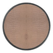 Tan alligator textuur afdrukken hockey puck (Voorkant)