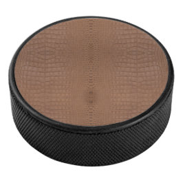 Tan alligator textuur afdrukken hockey puck