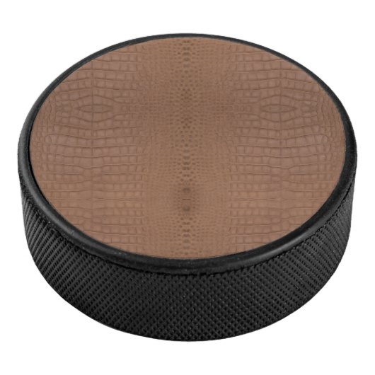 Tan alligator textuur afdrukken hockey puck (3/4)