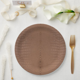 Tan alligator textuur afdrukken papieren bordje