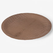 Tan alligator textuur afdrukken papieren bordje (Gekanteld)