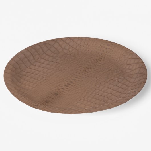 Tan alligator textuur afdrukken papieren bordje (Gekanteld)