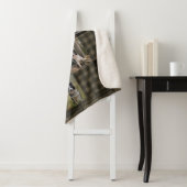 Tan and Brown Plaid 8 Photo Collage Sherpa Deken (In situ)