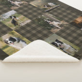 Tan and Brown Plaid 8 Photo Collage Sherpa Deken (3/4)
