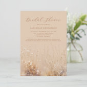 Tan and Cream Neutral Bridal Shower Invitation Kaart (Staand voorkant)