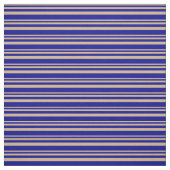 Tan and Dark Blue Pattern of Stripes Stof (Swatch)