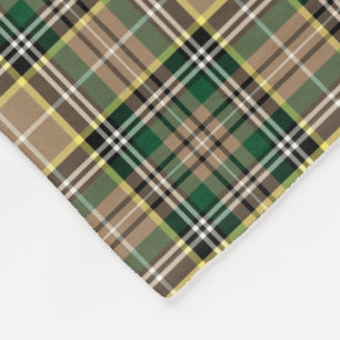 Tan and Green Pset Farrell Tartan Fleece Deken