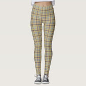 Tan and Wedgewood Blue Plaid Leggings (Voorkant)
