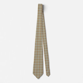 Tan and Wedgewood Blue Plaid Neck Tie Stropdas