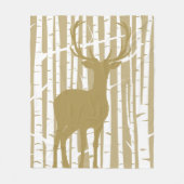 Tan and White Birch Forest Woodland Fleece Blanket Deken (Voorkant)