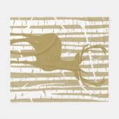 Tan and White Birch Forest Woodland Fleece Blanket Deken (Voorkant (Horizontaal))