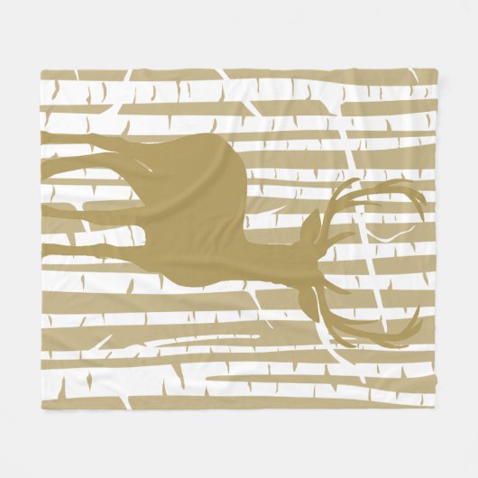 Tan and White Birch Forest Woodland Fleece Blanket Deken (Voorkant (Horizontaal))