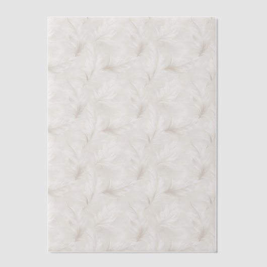 Tan and White Feathers Vellum Overlay Vellum Uitnodigingen (Voorkant)