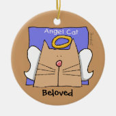Tan Angel Cat Personaliseren Keramisch Ornament (Voorkant)