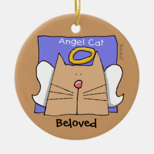 Tan Angel Cat Personaliseren Keramisch Ornament